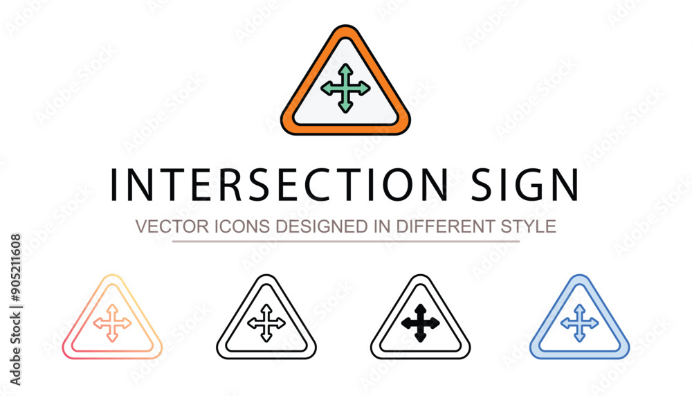 Obraz premium Intersection Sign icon design with white background stock illustration