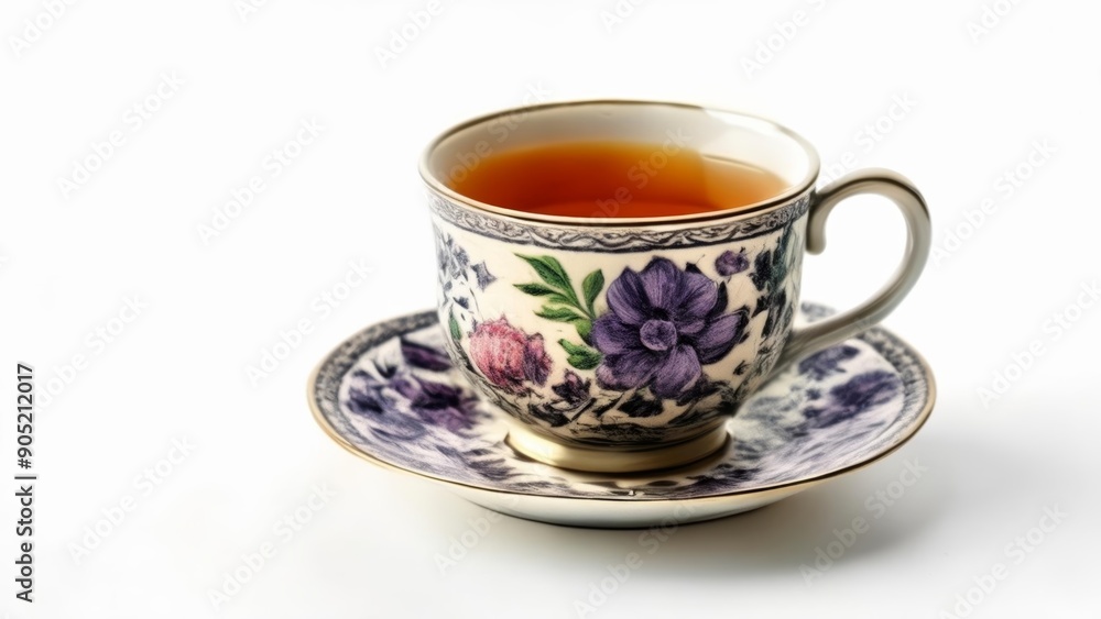 Elegant tea time setting with floral design Elegant tea time setting with floral design