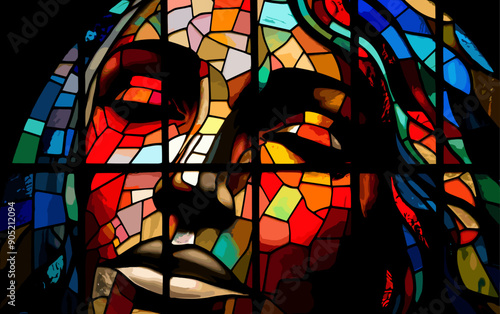 Beautiful woman made out of stained glass woman day, concept 8 march international women s day photo