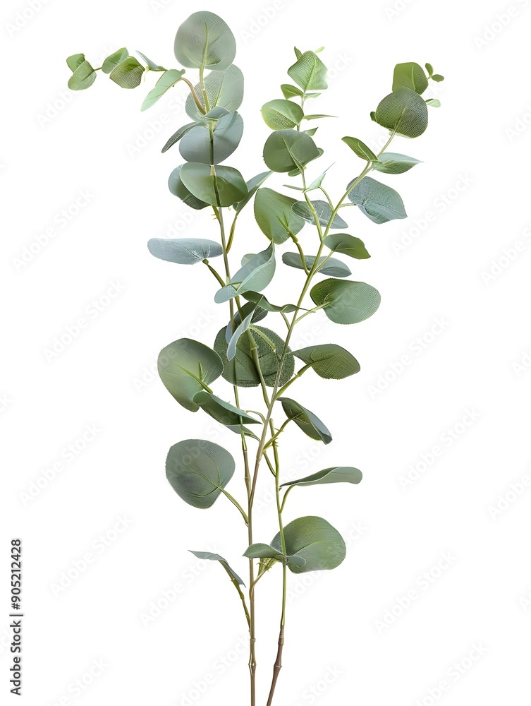 Fresh eucalyptus sprig cut out Fresh eucalyptus sprig cut out