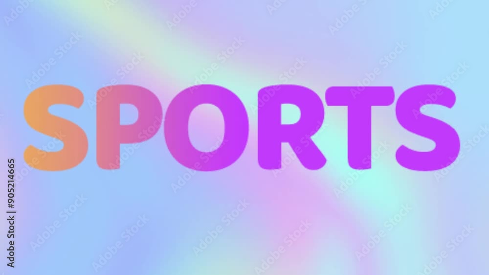 Animated Sports word on gradient background Animated Sports word on gradient background