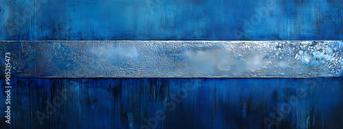 Bold Metallic and Blue Abstract