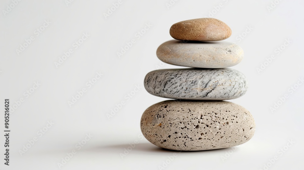 Balanced Stack of Smooth Stones on White Surface Balanced Stack of Smooth Stones on White Surface