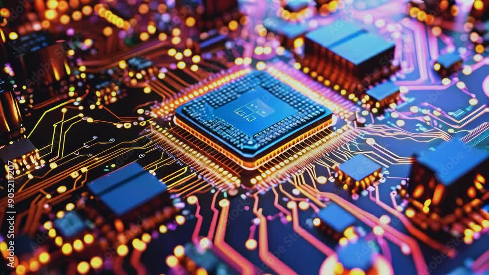 Data storage operation chip on computer CPU circuit board Data storage operation chip on computer CPU circuit board