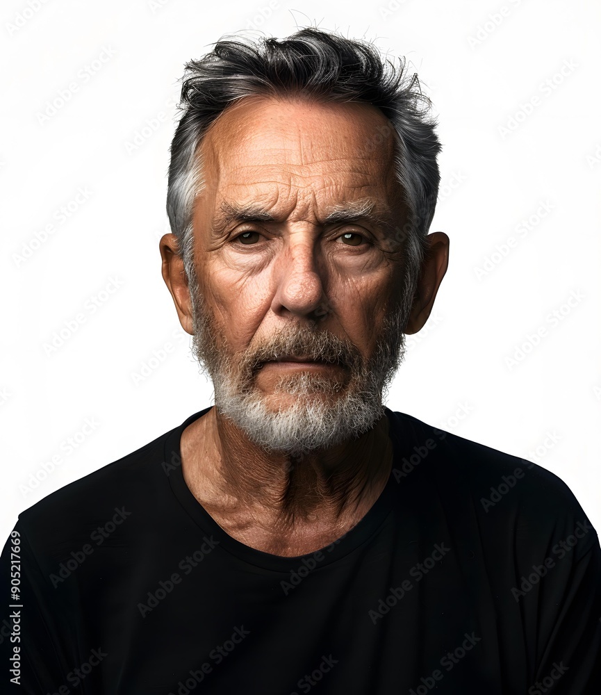 Portrait of a Caucasian Senior Man with Gray Hair and Beard Portrait of a Caucasian Senior Man with Gray Hair and Beard