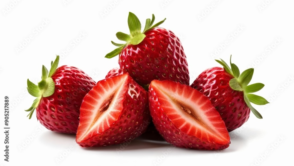 Freshly picked strawberries ready to be enjoyed Freshly picked strawberries ready to be enjoyed