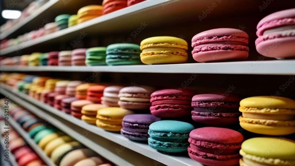 A rainbow of macarons ready to delight your taste buds A rainbow of macarons ready to delight your taste buds