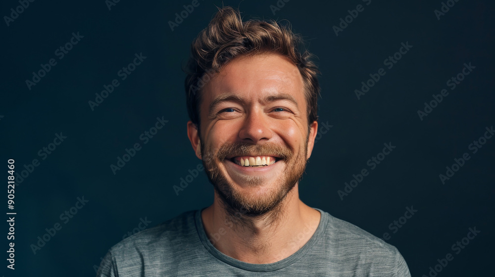 Cheerful Blogger with Smiling Face Cheerful Blogger with Smiling Face