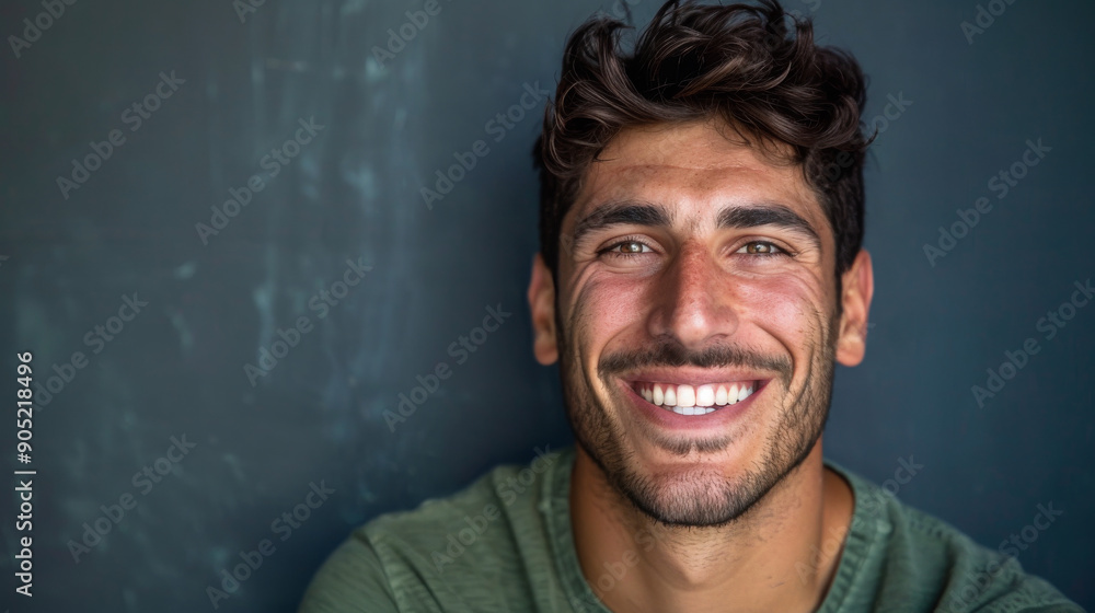 Obraz premium Happy Smiling Man, Joyful Blogger