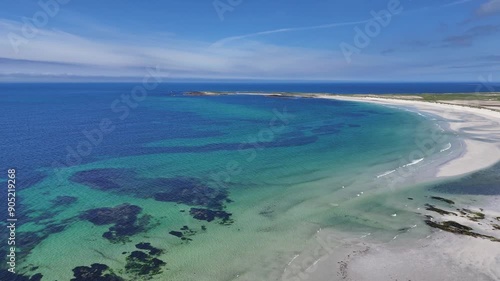 Aerial drone view of South Uist, Western Isles, Scotland photo