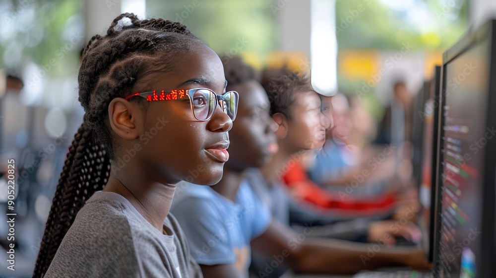 Students are writing computer code and developing software programs. Students are writing computer code and developing software programs.