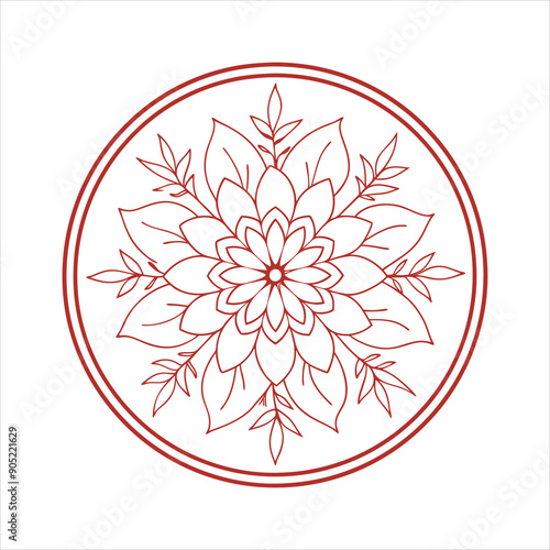 Round Floral Greeting Card Vector – Elegant Botanical Design.