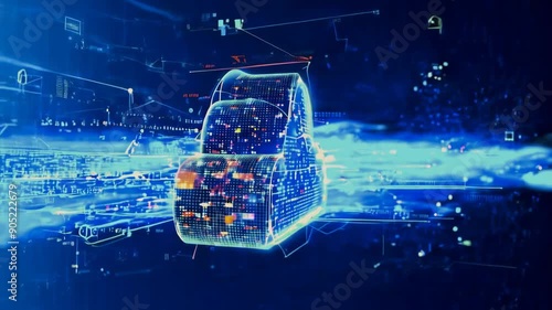 Concept of big data and cloud computing. Technology connectivity of digital data and futuristic information. Abstract hi-speed internet of internet of things big data cloud computing.
