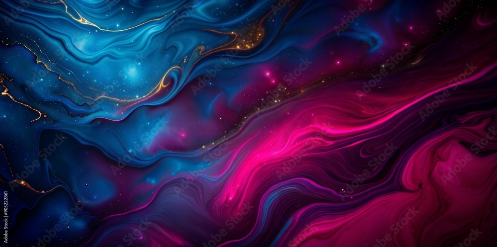 Obraz premium Colorful abstract marble pattern resembling a nebula, fantasy-themed background design for a product presentation, with a textured marble pattern.