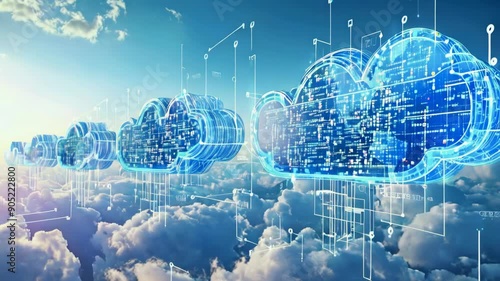 Data transfer concept on cloud and cloud computing network