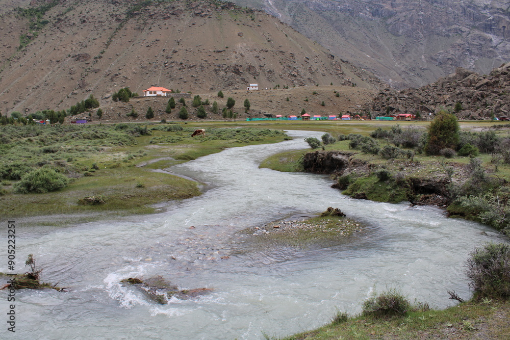 Beautiful, majestic view of the Basho Valley in Skardu, Pakistan. The Basho Valley is located on the heights of the mountains. Basho valley is famous for its natural beauty and picturesque views. Beautiful, majestic view of the Basho Valley in Skardu, Pakistan. The Basho Valley is located on the heights of the mountains. Basho valley is famous for its natural beauty and picturesque views.