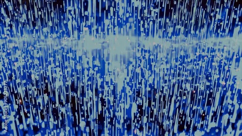 Technology Digital Matrix Abstract Background Concept with Particles and Digital Data Network Connections. High Speed Connection and Big Data Analysis. Looped design .