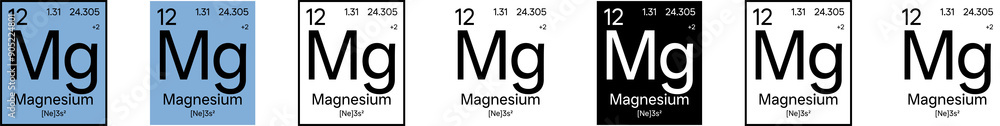 Magnesium Element Symbol with Additional Info | Part of the Periodic Table of Elements Kit | High-Res, 7 Design Styles, Isolated on Transparent Background Magnesium Element Symbol with Additional Info | Part of the Periodic Table of Elements Kit | High-Res, 7 Design Styles, Isolated on Transparent Background