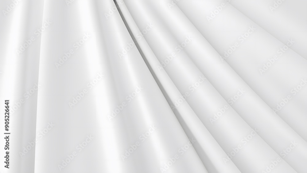 Obraz premium Abstract background featuring smooth, white fabric folds. This minimalistic design is perfect for various creative projects, offering a clean and elegant aesthetic. Ideal for use in design.
