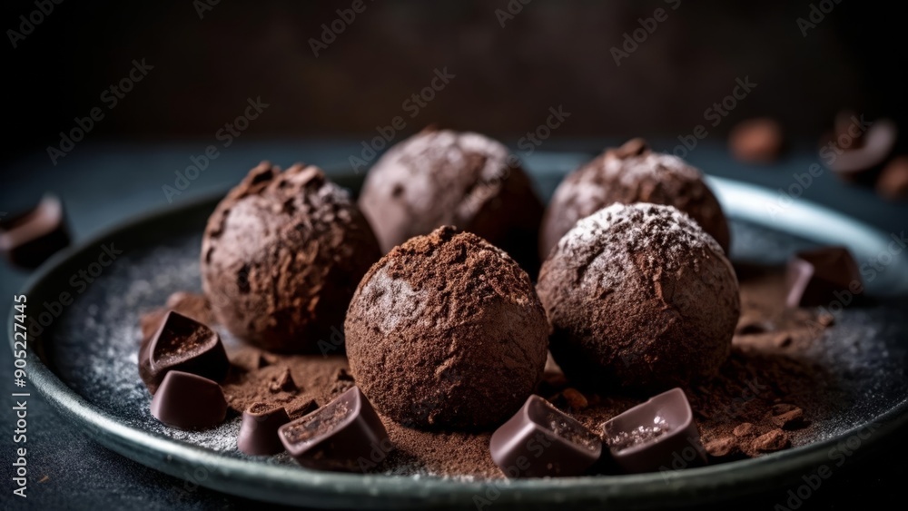 Delicious chocolate truffles ready to indulge Delicious chocolate truffles ready to indulge