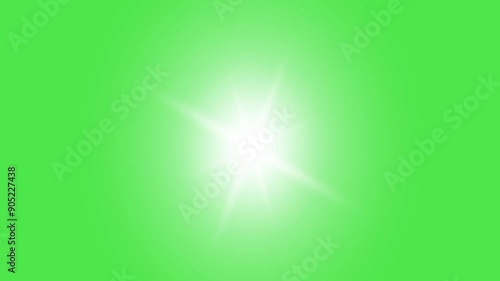 Lens flare top resolution animation green screen. soft light shiny.
