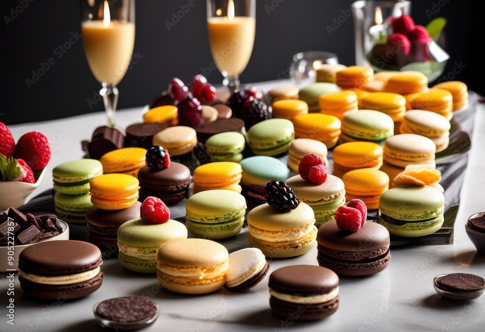 elegant dessert presentation featuring assorted delicacies sleek contemporary countertop stylish decor elements, modern, sophisticated, display, treats elegant dessert presentation featuring assorted delicacies sleek contemporary countertop stylish decor elements, modern, sophisticated, display, treats