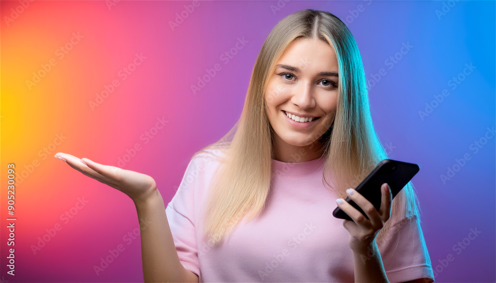 Young girl happy about a good message on her smartphone Young girl happy about a good message on her smartphone