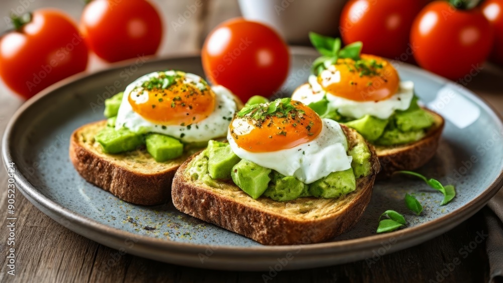 Delicious Avocado Toast with Poached Eggs Delicious Avocado Toast with Poached Eggs