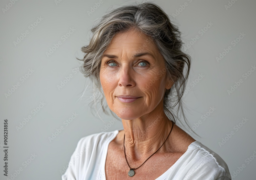 portrait of a beautiful mature woman with grey hair portrait of a beautiful mature woman with grey hair