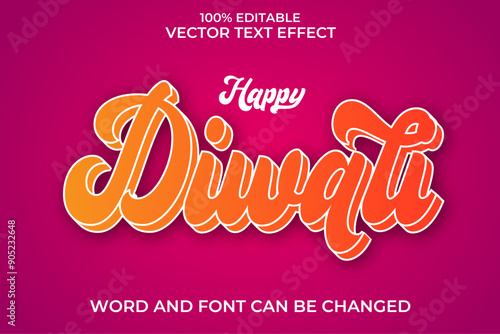 Diwali 3D Vector Text Effect Fully Editable High Quality .