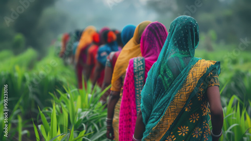 women work in the fields. International Rural Women's Day photo