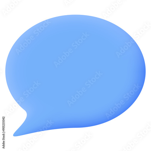 Blue Speech Bubble Isolated Background.