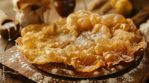 Hungarian deep fried flatbread Langos photo