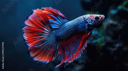 A vulnerable Siamese fighting fish or betta photo