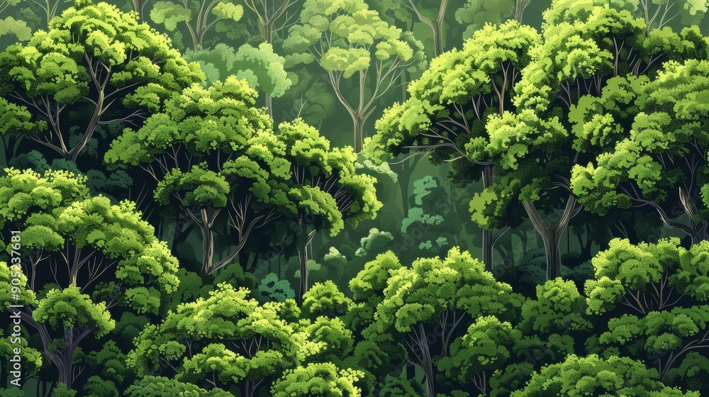 background scenery in a lush forest with seamless pattern style background scenery in a lush forest with seamless pattern style