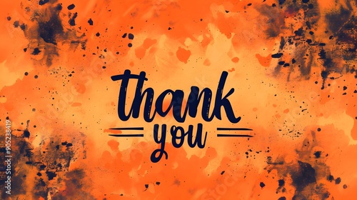 thank you logo in orange background