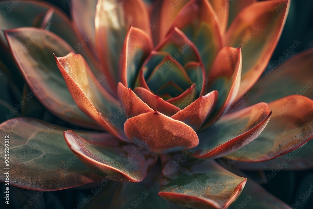 Detailed close-up of a succulent plant with red and green leaves Detailed close-up of a succulent plant with red and green leaves