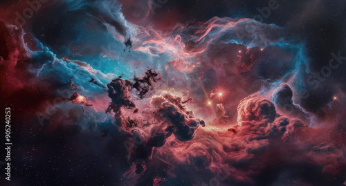 The heart of the universe with Cosmic Inferno a breathtaking digital artwork that captures the raw beauty and power of deep space phenomena. vibrant nebula in stunning detail, Generative AI