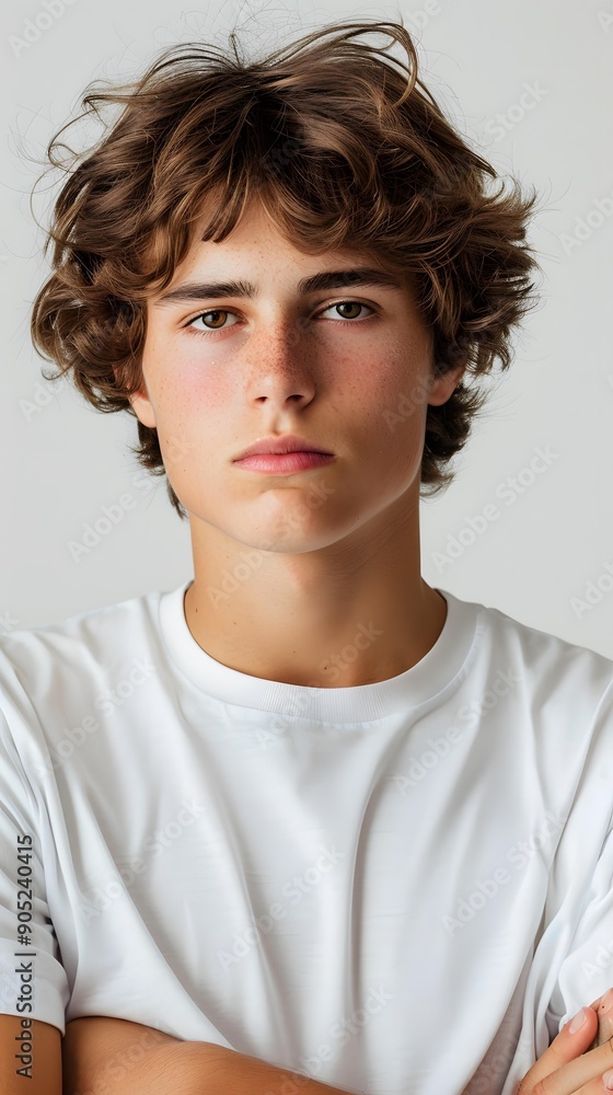 portrait of a young man with freckles and brown hair portrait of a young man with freckles and brown hair