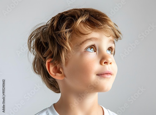 Young Boy Looking Up with Wonder