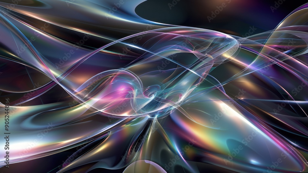 Abstract Swirling Light Patterns with Iridescent Colors Abstract Swirling Light Patterns with Iridescent Colors