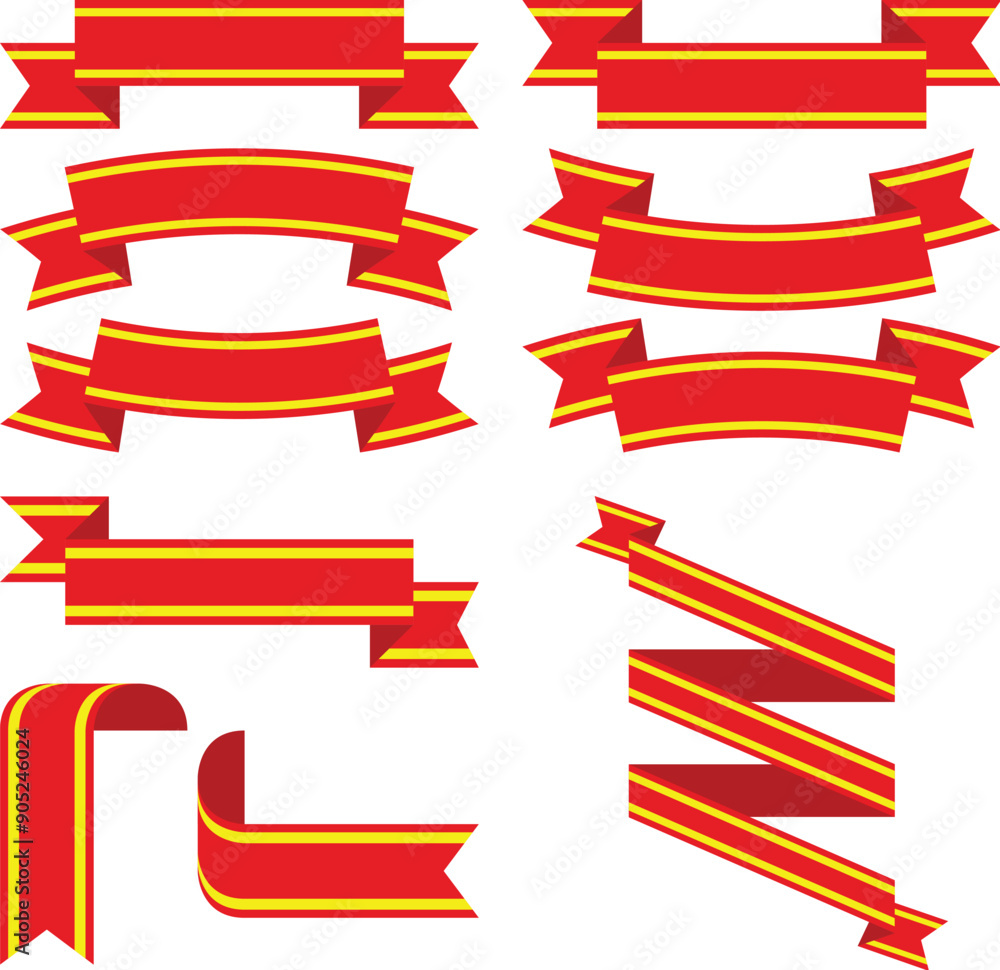 A Collection of Red and Yellow Ribbon Banner A Collection of Red and Yellow Ribbon Banner
