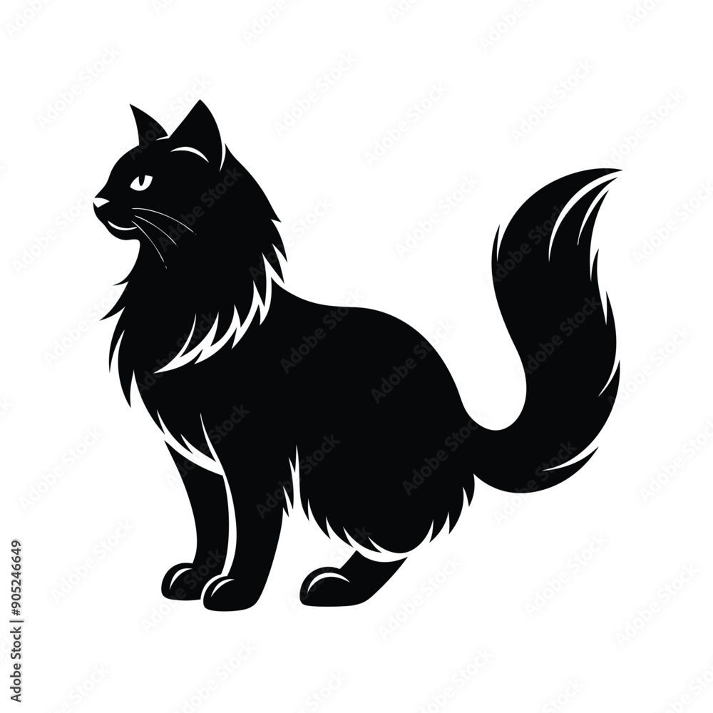 logo of persiana cat face, side view, silhouette, black and white, white background logo of persiana cat face, side view, silhouette, black and white, white background