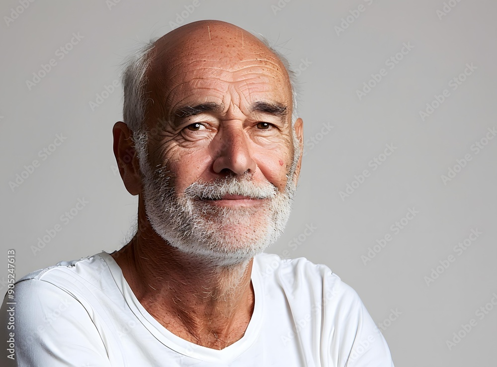 Obraz premium Portrait of a Senior Man with a White Beard Smiling