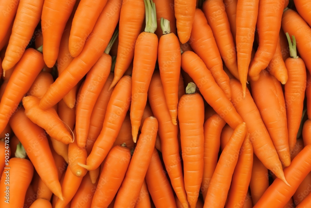 A bunch of orange carrots are piled up. The carrots are all different sizes and shapes. Concept of abundance and freshness A bunch of orange carrots are piled up. The carrots are all different sizes and shapes. Concept of abundance and freshness