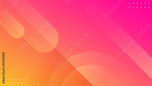 Abstract colored pink and yellow waves banner background. Vector illustration