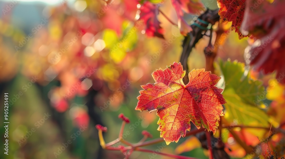 Close up of autumn vine leaves with selective focus Close up of autumn vine leaves with selective focus