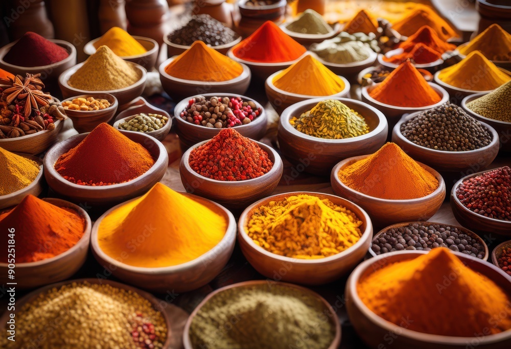 vibrant display colorful spices various containers capturing essence culinary artistry, herbs, seasonings, aromatic, flavors, jars, bowls, ingredients vibrant display colorful spices various containers capturing essence culinary artistry, herbs, seasonings, aromatic, flavors, jars, bowls, ingredients