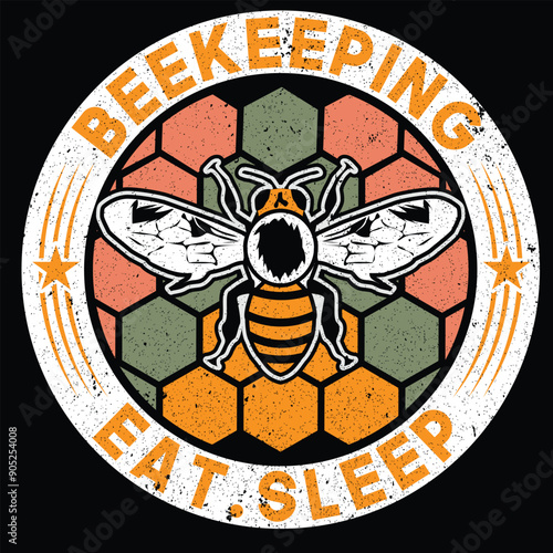 Vintage Beekeeping , beekeeper, underestimate an old man t-shirt design
