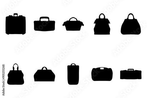 Simple travel bag illustration set design